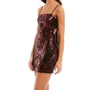 B. Darlin Pattern Sequin Tie Back Bodycon dress pink - 17/18